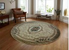 Тъкан персийски килим Blue stones 5261_cream кръг